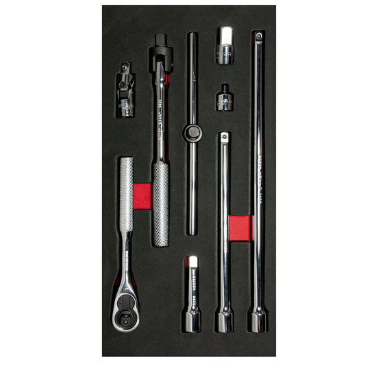 Juego de accesorios cuadro de 3/8" 9 piezas, CH105-C Urrea