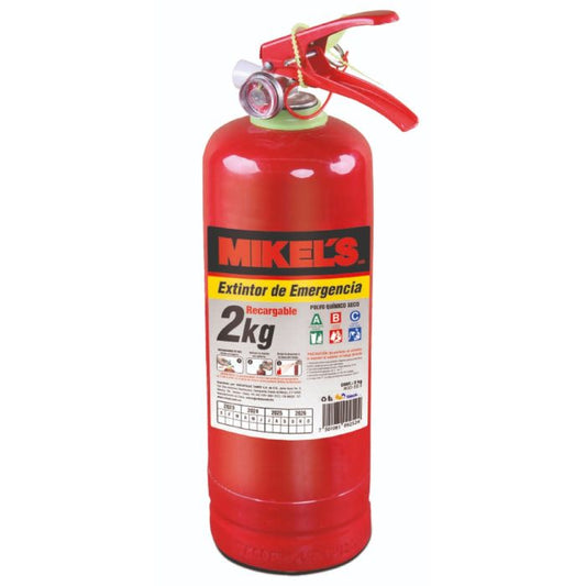 Extintor de emergencia recargable 2 kg Modelo: EE-2 Marca MIKELS
