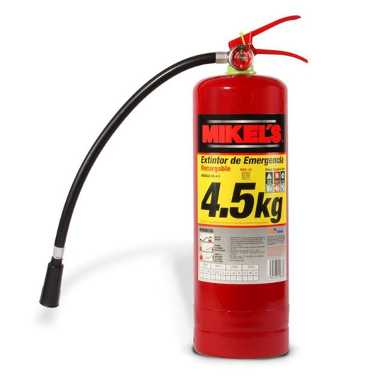 Extintor de emergencia recargable 4.5 kilogramos Modelo: EE-4.5 Marca MIKELS