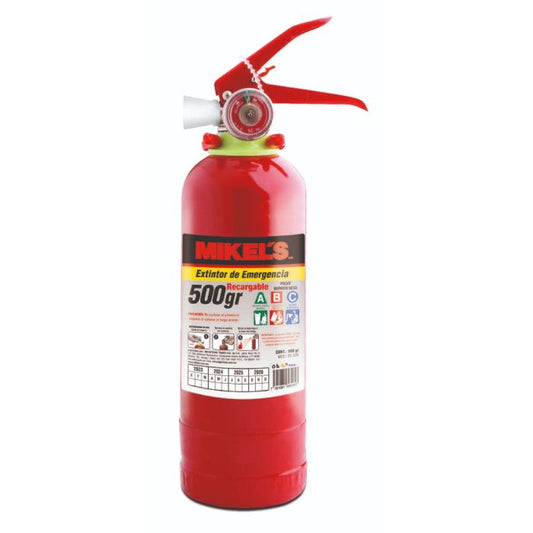 Extintor de emergencia recargable 500 g Modelo: EE-500 Marca MIKELS