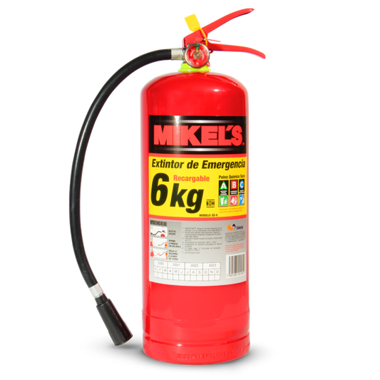 Extintor de emergencia 6 kg Modelo: EE-6 Marca MIKELS