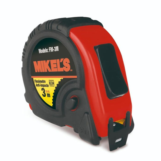 Flexómetro Anti-Impacto 3 mts Modelo: FM-3M Marca MIKELS