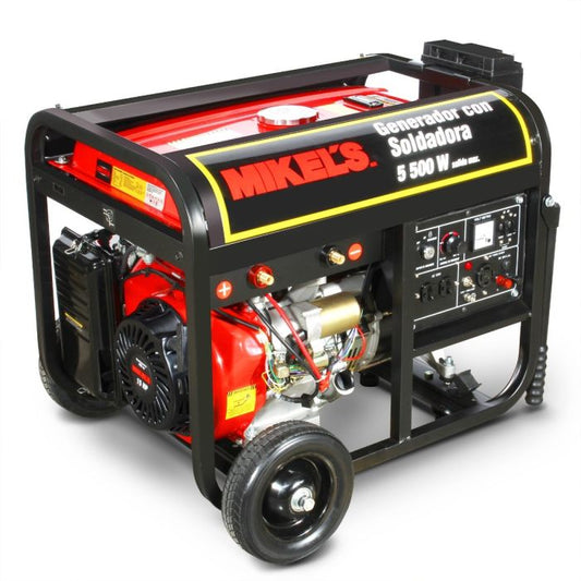 Generador de corriente eléctrica motor 4 tiempos con soldadora (5,500 W / 15 HP) Modelo: GCES-55 Marca MIKELS