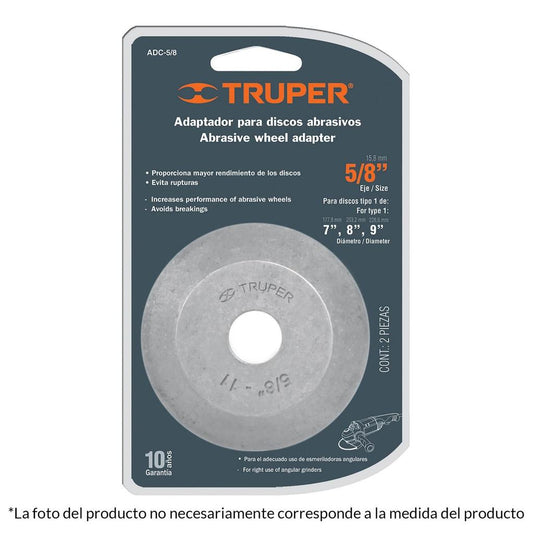 Adaptador Para Discos Abrasivos 4' Y 4-1/2' Tipo 42 5/8-11 10544 Truper