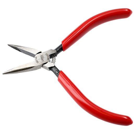 Pinza Para Electricista Con Mango Rubber Grip De 4-3/4" Punta Larga Sin Corte Con Resorte 282GR Urrea