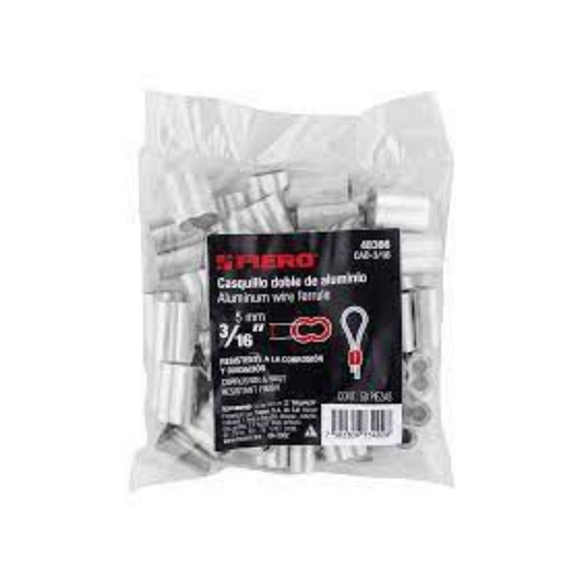 Bolsa Con 50 Casquillos Dobles De Aluminio 3/16' Fiero 48366 Truper