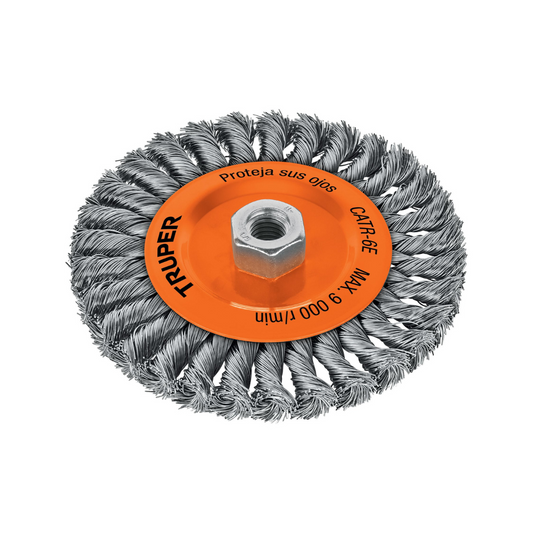 1938-Carda Circular 6' Alambre Trenzado Eje 5/8'-11 11597 Truper