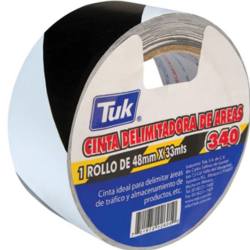 1288-Cinta Delimitadora 340 Blanco Y Negro 48 Mm X 33 Mts 434032 Tuk