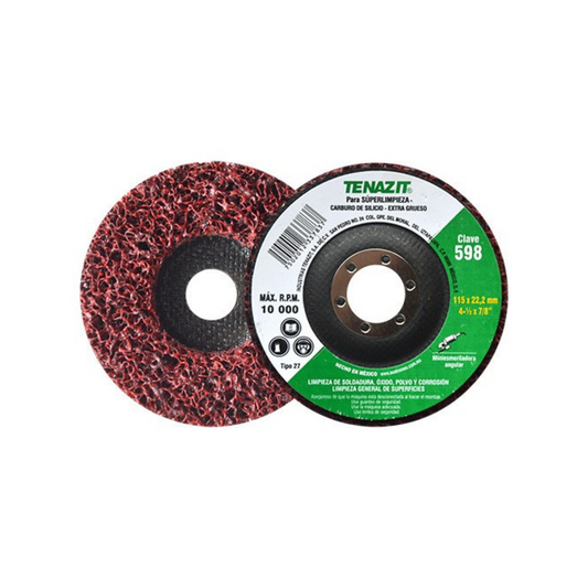 2027-Rueda De Fibra De Súper Limpieza Grano Extra Grueso De 115 X 22.23 Mm 598 Austromex