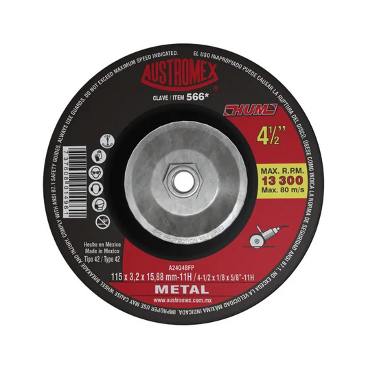 2028-Disco Abrasivo Para Corte De Metal De 115 X 3.2 X 22.23 Mm 566 Austromex