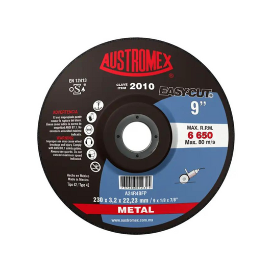 2051-Disco Abrasivo Para Corte De Metal De 230 X 3.2 X 22.23 Mm 2010 Austromex