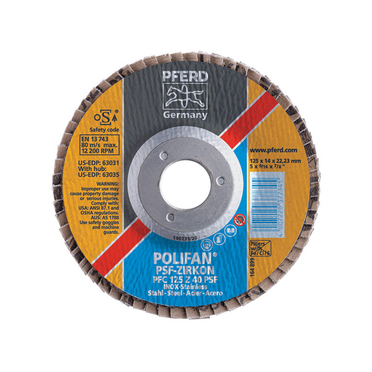 2092-Disco Laminado De 4 1/2" Grano 40 Psf 444559 Pferd Tools