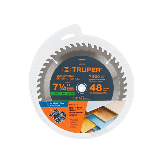 2364-Disco Sierra 7- 1/4' Para Madera 20 Dientes Centro 5/8' 18299 Truper