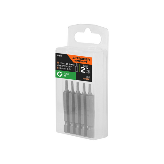 Estuche Con 5 Puntas Torx T15 Largo 2' 12215 Truper