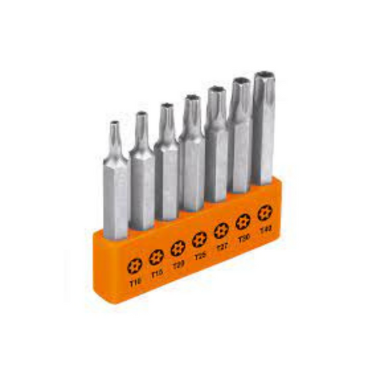 3194-Juego De 7 Puntas Torx Combinadas C/Seguro Largo 2' 17813 Truper