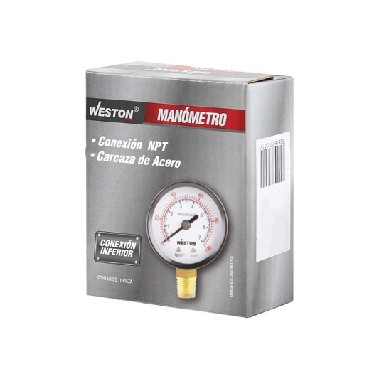 Manometro 2" 1/4" Npt 160 Lbs/11 Kg W-10020 Weston