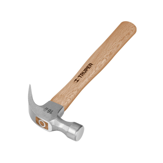 3976-Martillo Pulido 16 Oz Uña Curva Mango Madera 16752 Truper