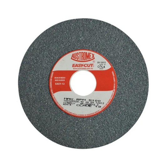 Rueda Abrasiva Para Esmerilar Y Afilar Todo Tipo De Acero Hierro Forjado De 150 X 25 X 25.4 Mm 19 Austromex