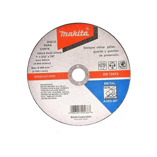 2048-Disco Abrasivo De Corte Para Metal 180 X 2.5 X 22 D18328 Makita