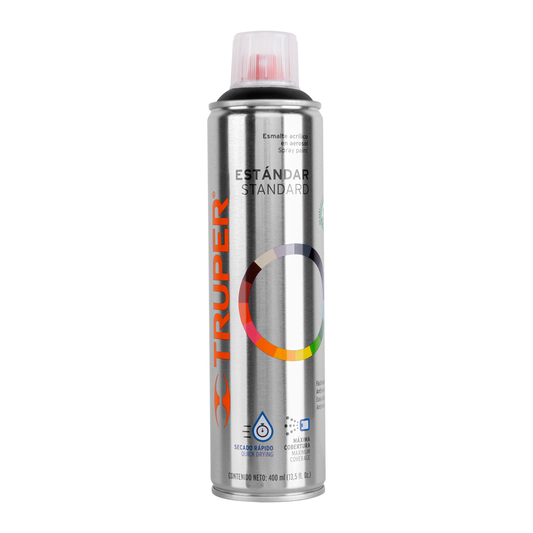 Pintura En Aerosol Negro Mate Bote Esbelto 400 Ml 19033 Truper